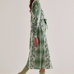 NWT Anthropologie Kachel Midi Linen Dress M/US 8